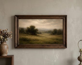 Samsung Frame TV Art, Moody Landscape Art, Antique Countryside Painting for Samsung, Apartment Decor, Art For Frame TV