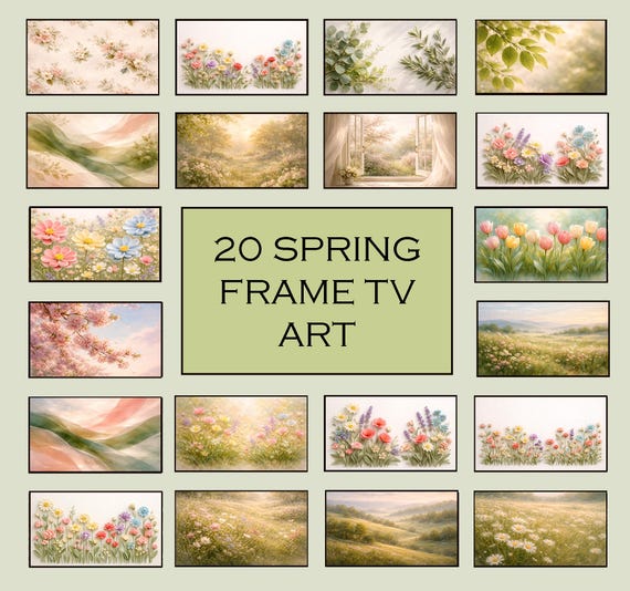 Spring Floral Frame TV Art – 4K Digital Download
