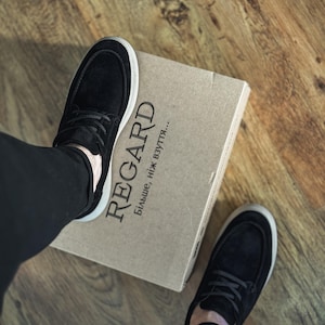 Black Suede Topsiders | Men’s Casual Boat Shoes | Genuine Suede | Handmade in Ukraine | Durable & Unique | Gift for Him