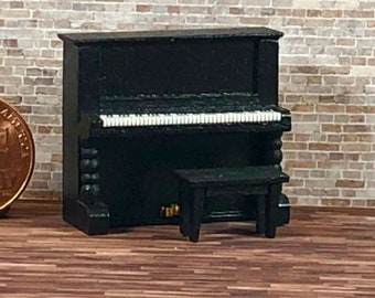 Upright Piano - Quarter Inch Scale Dollhouse Furniture