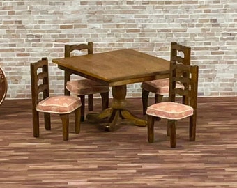 Dining Table & Chairs - Quarter Inch Scale Furniture