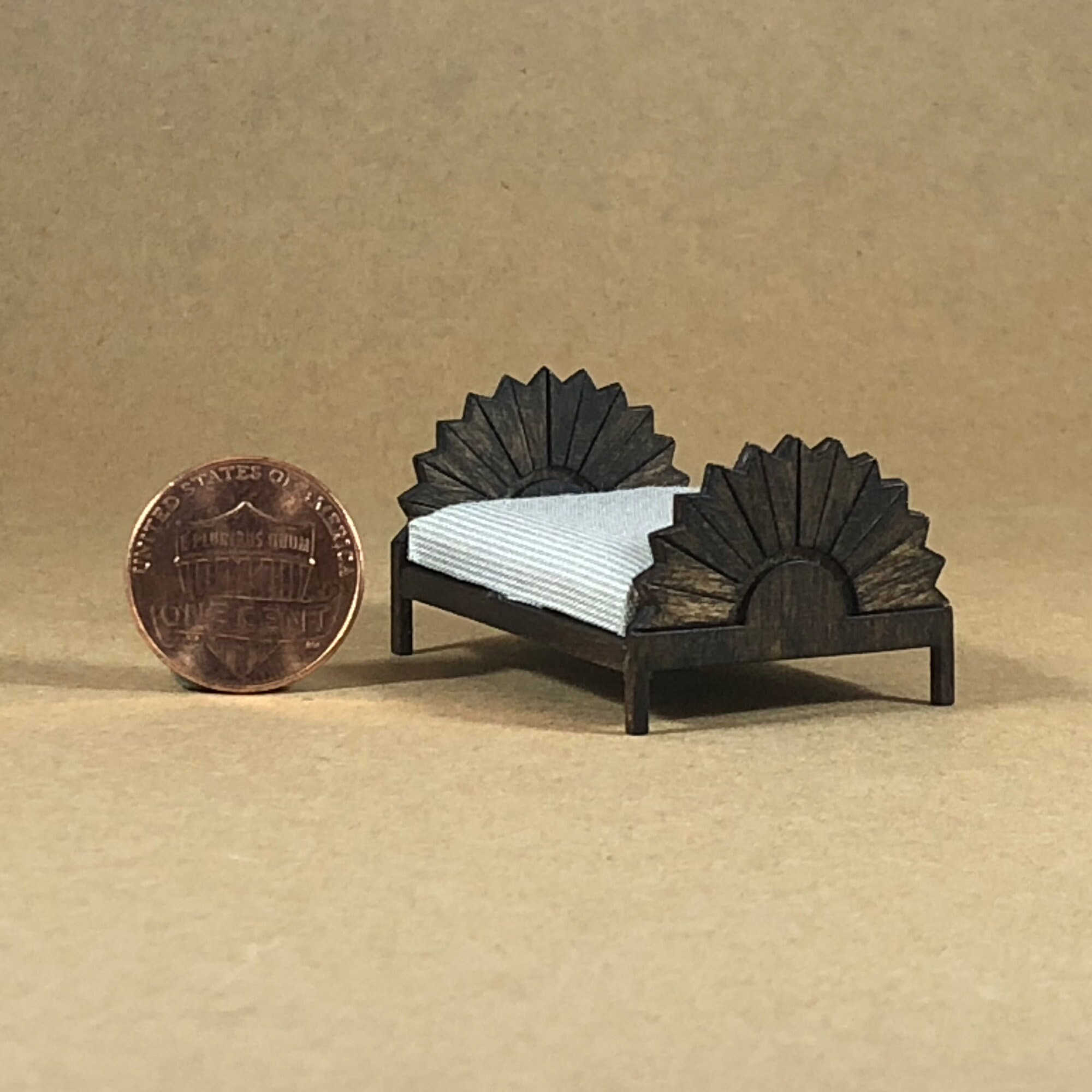 Art Deco Style Sunburst Bed Quarter Inch Scale Furniture Etsy