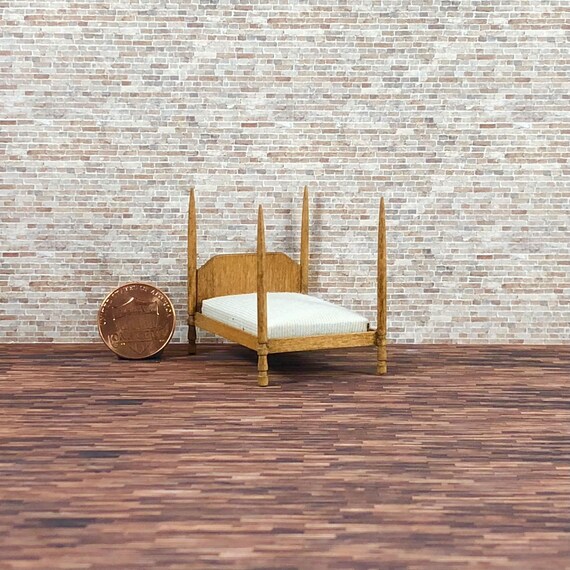 Four Poster Bed Quarter Inch Scale Dollhoude Furniture Etsy