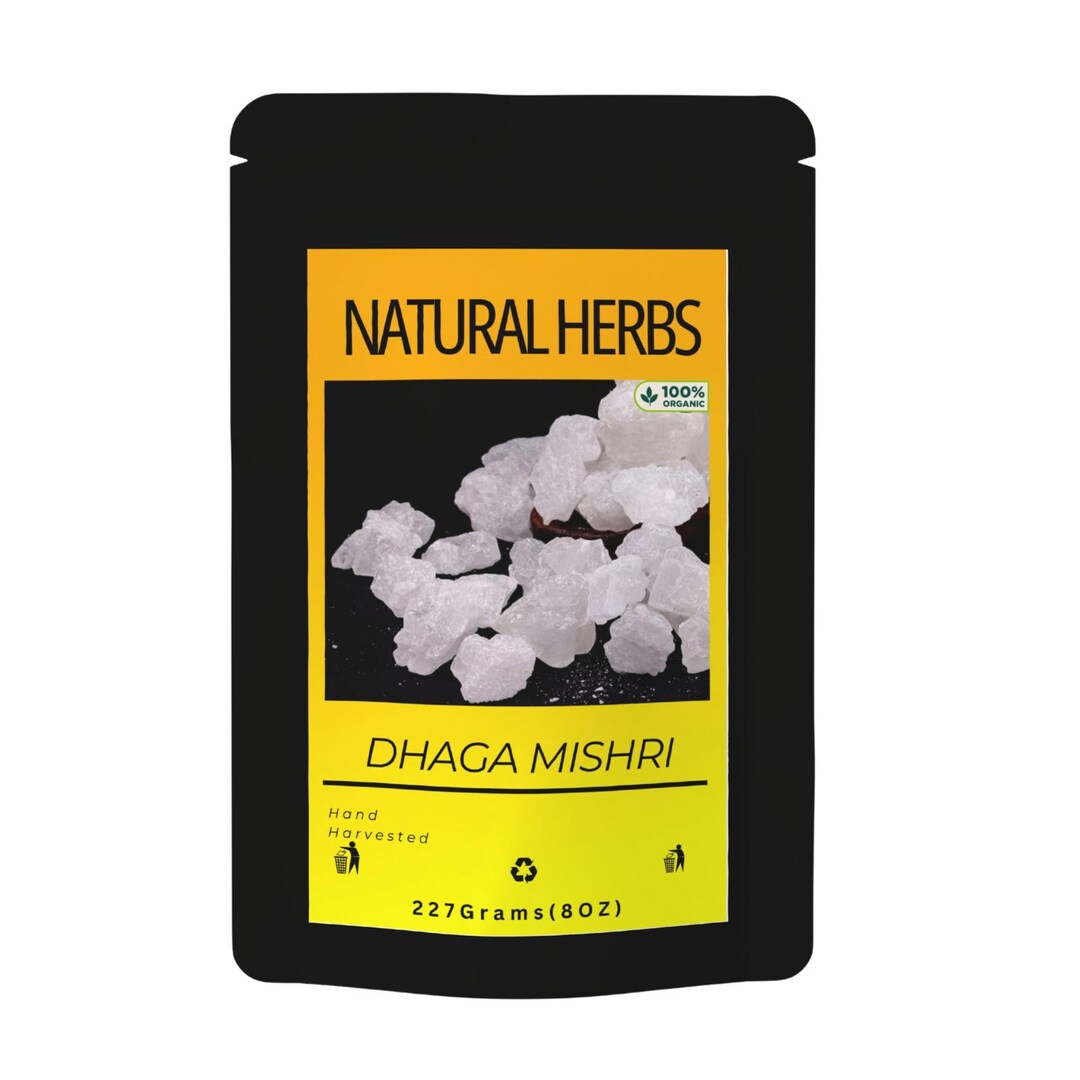 Organic Dhaga Mishri 8oz (227grams) Rock Sugar, Thread Crystals, Mishri ...