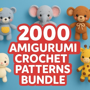 2000+ Amigurumi Crochet Pattern Bundle | Huge Digital PDF Collection for Animals, Dolls, Toys & More