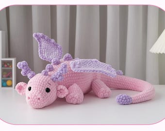 大きな妖精のドラゴンの編みぐるみ編み図、編みぐるみ編み図、編み