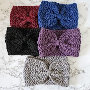 Womens Knit Headband, Front knot Headband, Turban Headband, Winter Earwarmer