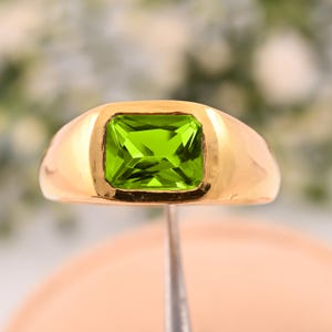 Filoni August Birthstone Power: Men&#39;s Peridot & Diamond Sterling Silver Band - Modern Green Gem Jewelry, Men&#39;s Peridot Diamond Band