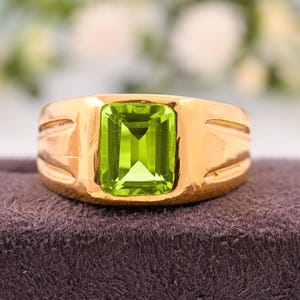 Men&#39;s Handmade Ring, Peridot Men&#39;s Ring, Turkish Handmade Silver Men&#39;s Ring, Ottoman Men&#39;s Ring, Gift for Him, 925k Sterling Silver Ring.