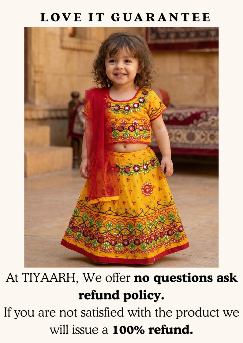 Organic Cotton Girl Baby Lehenga Choli Set: Kids' Traditional Indian Dress image 8