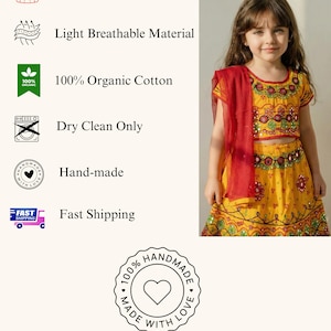 Organic Cotton Girl Baby Lehenga Choli Set: Kids' Traditional Indian Dress image 3