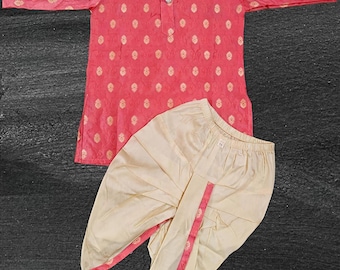 Kinder Dhoti Kurta Set: Bio Baumwolle Indianer Kleid