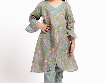 Bio-Baumwolle Kurti Hose Dupatta Set: Traditionelle indische Kleidung