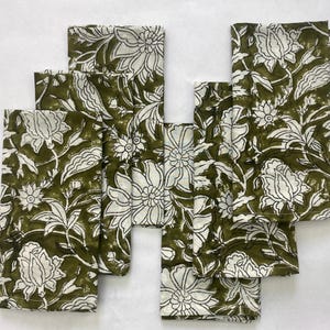 100 Pcs Hand Block Printed Napkin 100% Cotton Cloth Napkins Eco/Earth Friendly Reusable Cocktail Zero Waste Unpaper Kids Cloth Napkins