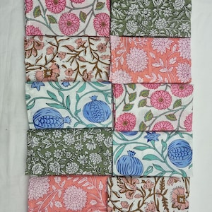 Assorted Napkin Set, 50 Pack Of Hand Block Printed Napkins, Bohemian Napkin, Mix and Match Cotton Table Napkins, Handmade in India