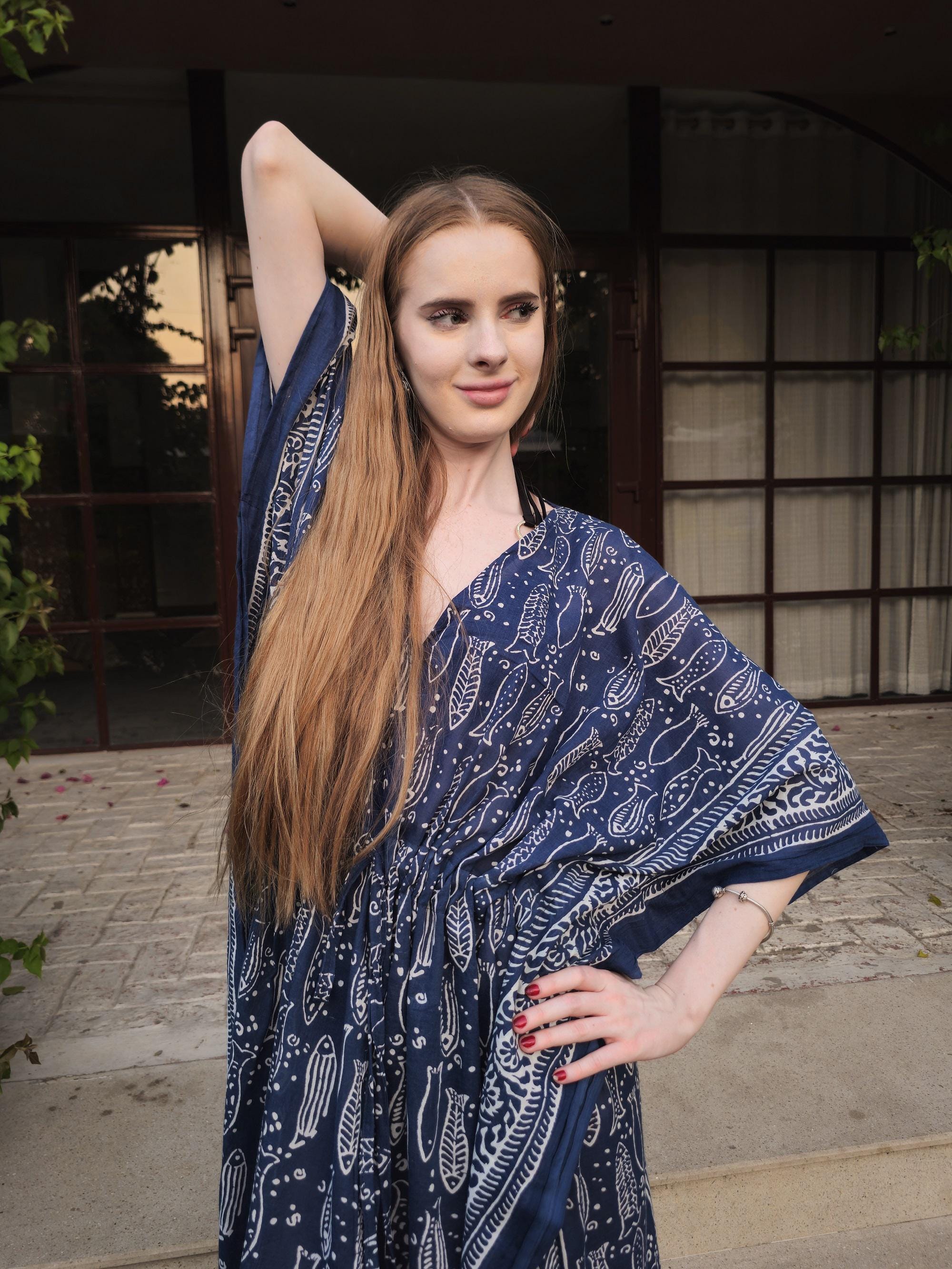 knee length dresses for ladies Floral Printed Long Dress: Modern Indian Gown by Raas USA