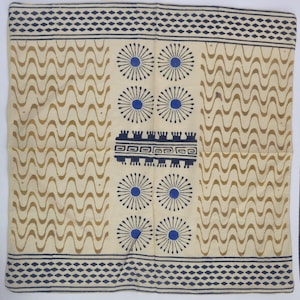 Boho Block Print Bandana Scarf – Handmade Cotton Head Wrap, Indian Print Neck Scarf, Eco-Friendly Natural Dye Scarf