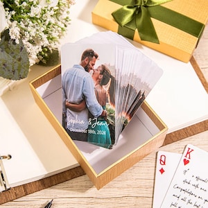 Personalized Photo Creative Wedding Guest Book, Personalized Wedding Gift, Engagement Party Card,Wedding Shower Favors, Blank Playing Cards