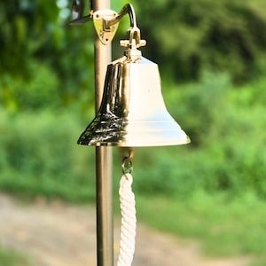 Personalized Brass Bell, Engraved School Wall Hanging Bell Indoor / Outdoor, Nautical Bells, Ship Boat Maritime Decor, Customized Ship Bell
