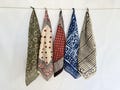 set of 5 organic Cotton Bandana Set: Customisable Neckerchief, Cowboy Scarf