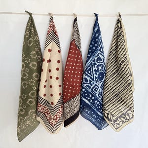 Set de 5 pañuelos de algodón orgánico: pañuelo personalizable para el cuello, bufanda vaquera