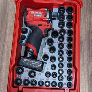 Milwaukee M12 2563-20 Stubby 3/8 Deep Impact Socket Inserts for PACKOUT Organizer