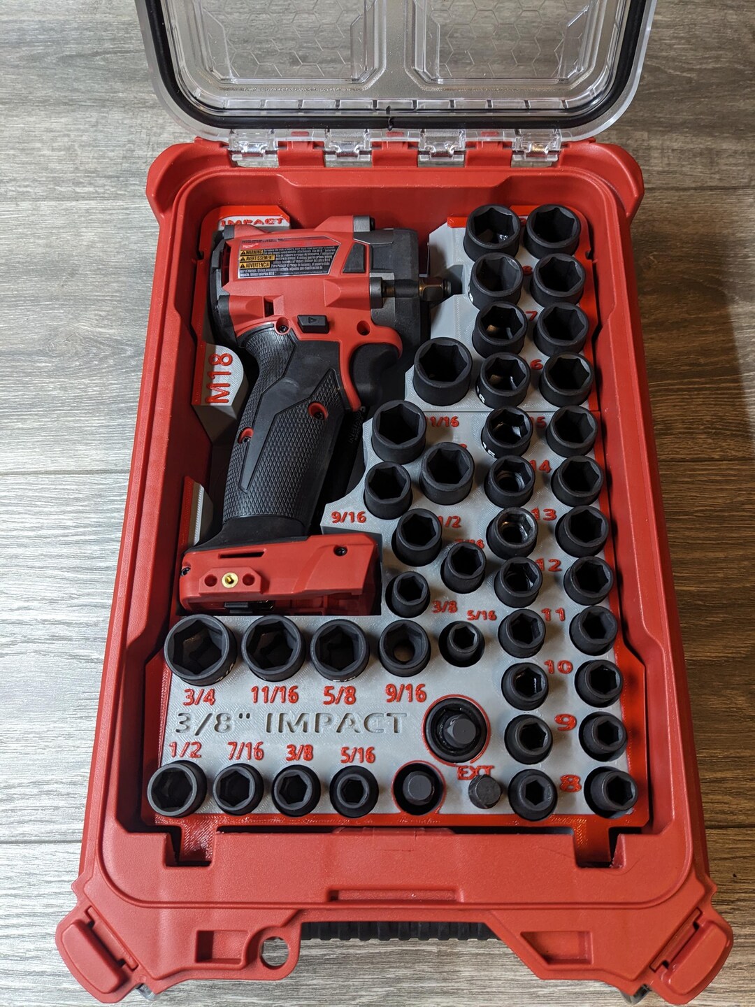 Stall R. Impact Inserts Milwaukee M18 2854-20 3/8 Stubby Deep Impact Socket Inserts for PACKOUT ...
