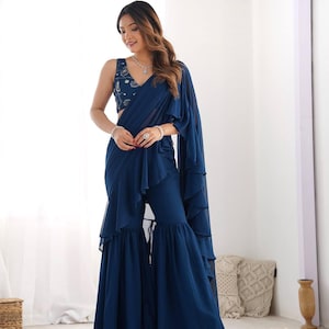Pakistani Designer Chinnon silk fully embroidered Sequence Work Readymade Salwar Kameez Stitched Wedding Wear Suits