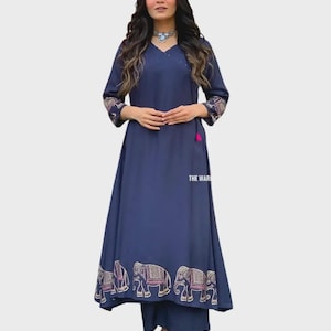 Pakistani Designer Chinnon silk fully embroidered Sequence Work Readymade Salwar Kameez Stitched Wedding Wear Suits