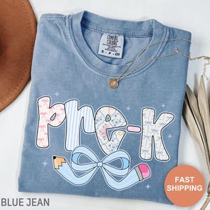Pre-K-shirt Comfort Colors®, pre-K-leraarshirt, terug naar school-cadeau, peutershirt, peutershirt, peutershirt, shirt preschool crew, PreK Coquette-T-shirt