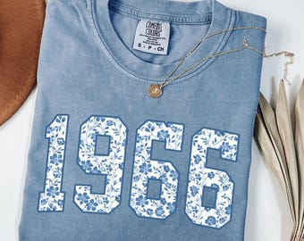 Comfort Colors® Toile Floral 1966 Shirt, 60th Birthday Gift For Women, 60th Birthday Gift, 60th Birthday Party, Born in 1966 Shirt, 60 Years