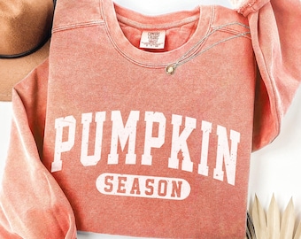 Sudadera de calabaza Comfort Colors®, suéteres de otoño para mujer, conjunto de calabaza, suéter de otoño, sudadera cómoda, cuello redondo de otoño