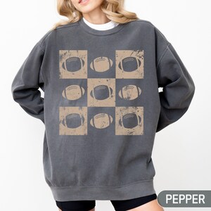 Checkered Football Sweatshirt, Comfort Colors Football Season Sweatshirt, Football Mom Sweater, Football Game Day Sweatshirt, Football Gifts