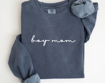 Comfort Colors® Boy Mom Sweatshirt, Cute Boy Mama Gifts, Pregnancy Announcement Boy, Mama of Boys Sweater, Mother's Day Gift, New Mom Outfit
