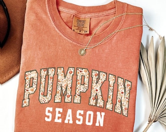 Comfort Colors® Pumpkin Season Shirt, Fall Pumpkin T-Shirt, Fall Season T-Shirt, Autumn Cozy Shirt, Cute Cozy Season Shirt, Fall Graphic Tee