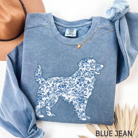 Toile Floral Golden Retriever Sweatshirt, Comfort Colors English Retriever Sweater, Cute Gift for Golden Retriever Mama, Golden Mom Sweater