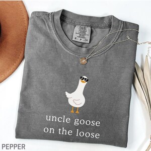 Comfort Colors® Uncle Goose Shirt, Cool Uncles Club Shirt, Funny Goose Lover Gift for Uncle, New Pregnancy Announcement Tee, Uncle to Be Tee image 3