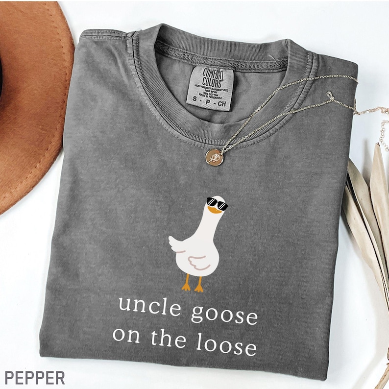 Comfort Colors® Uncle Goose Shirt, Cool Uncles Club Shirt, Funny Goose Lover Gift for Uncle, New Pregnancy Announcement Tee, Uncle to Be Tee image 3