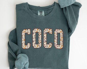 Sweat-shirt Coco Comfort Colors®, Sweat-shirts Coco fleuris, Ras du cou Coco, Cadeau d'anniversaire Coco, Cadeaux grand-mère, Tenue Coco, Cadeau pour la fête des Mères