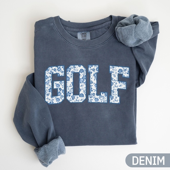 Comfort Colors® Golf Sweatshirt,Toile Floral Golf Sweater, Golfer Wife Shirt, Golf Season Tshirt, Golfing Mom Shirt, Golf Player Gifts