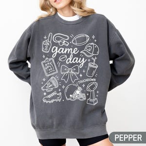 Comfort Colors Game Day Sweatshirt, Football Mama Sweater, Football Season Sweatshirt, Football Player Gift, Cute Football Lover Gifts