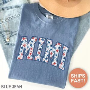 Comfort Colors® Mimi 4th of July Shirt, American Mimi Shirt, Pregnancy Reveal Shirt, 4th of July Tee, Gift for Mimi, Grandma Mimi T Shirt