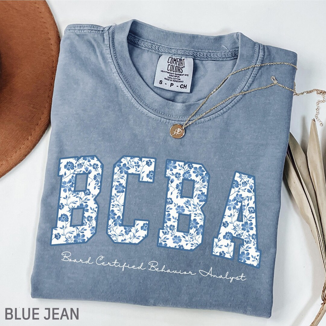 Comfort Colors BCBA Shirt, Toile Floral, Gift for Behavior Analyst ...