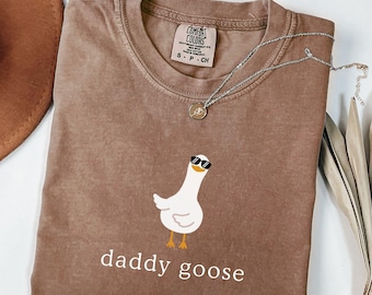 Maglietta Comfort Colors Daddy Goose, maglietta coordinata per il compleanno della famiglia One Silly Goose, maglietta Dada Goose, vestito per il primo compleanno, primo compleanno per bambina