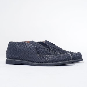NAVY EMBER HIGH | Genuine Python Shoes
