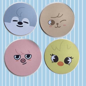 SKZ SKZOO Face Coaster Set OT8 Kpop Merch