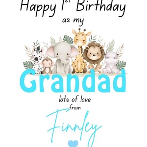Primeiro aniversário personalizado como meu avô avô vovô - presentes para ele - Design Safari - Design personalizado