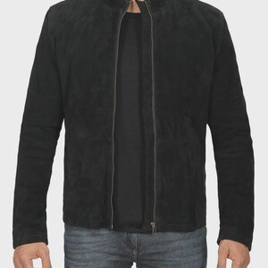 Handmade Black Suede Fringe Jacket: Western Cowboy Style Genuine Leather