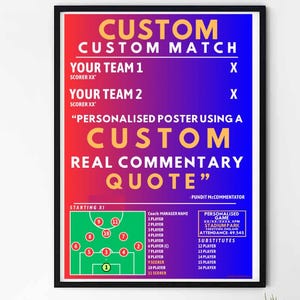 PERSONALISED Match Poster