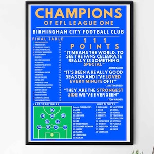 Birmingham City Champions Poster